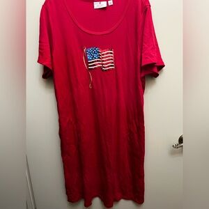 Quacker Factory Red Dress with American Flag Detail